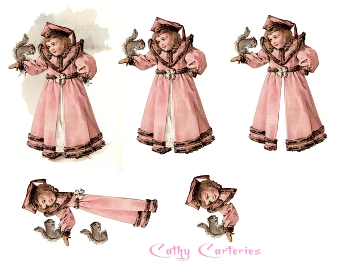 fillette manteau rose et ?cureuil (700x525, 163Kb)