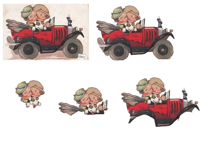 couple d'enfants voiture et chien (700x525, 143Kb)