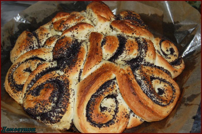 Сдобная маковая плетенка
