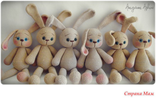 Зайчики пузатые Аmigurumi Аskina (перевод описания)