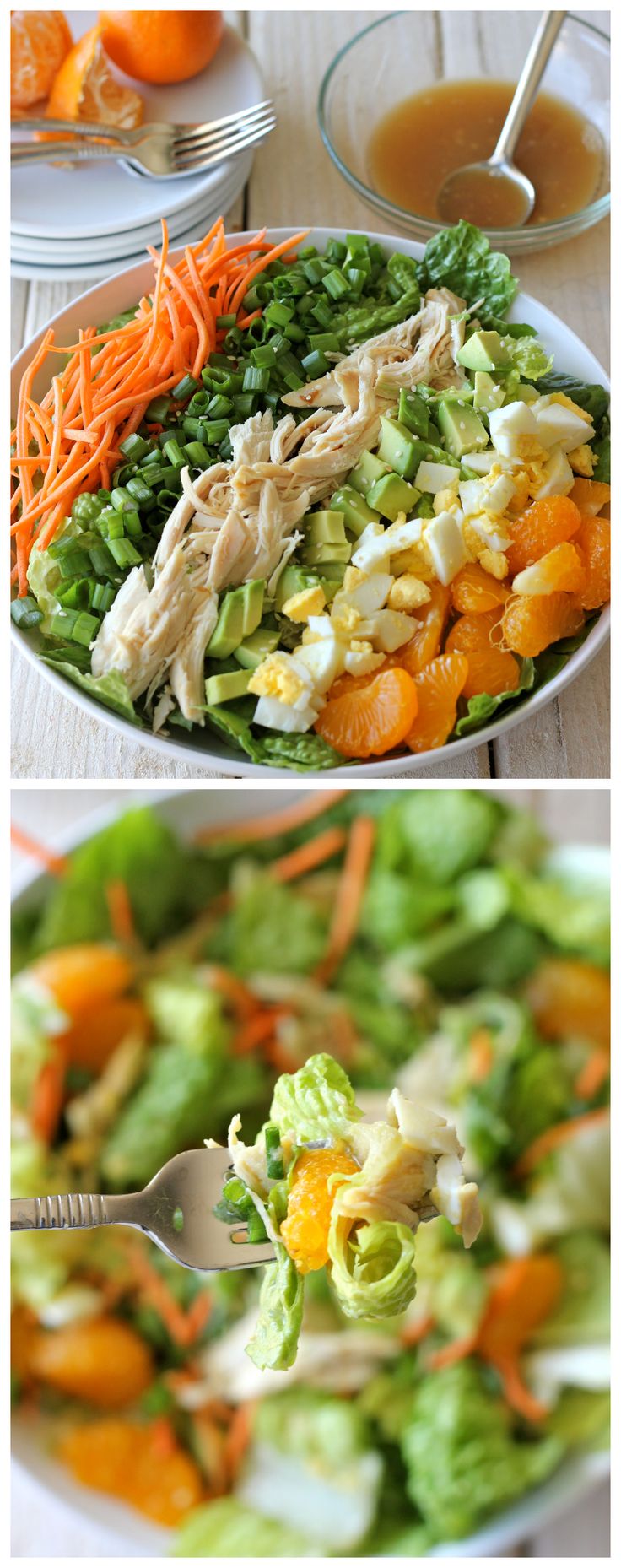 Asian-Style Cobb Salad - This salad serves as the perfect light meal, full of protein and veggies with a simple sesame vinaigrette!