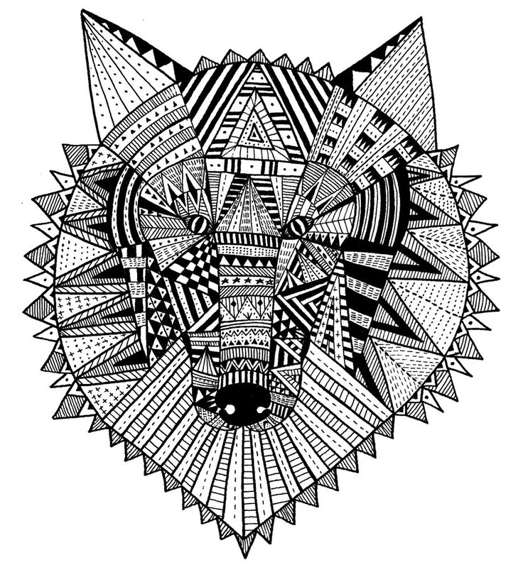 WOLF zentangle @ icoolpages: 
