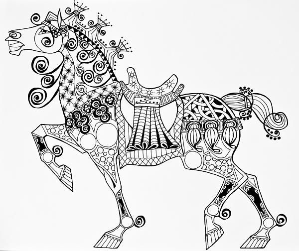 The King's Horse - Zentangle by Jani Freimann: 